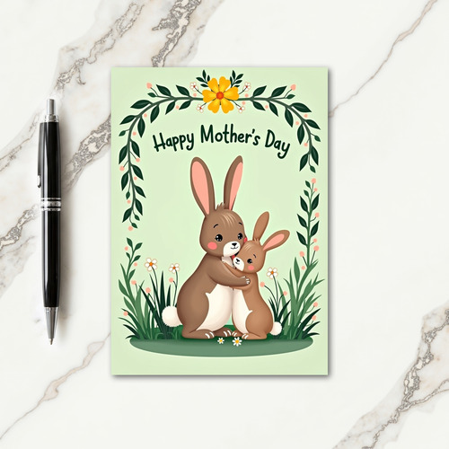 Sweet Mothers Day Bunny Hug Card