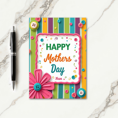 Sweet Mothers Day Buttons Card