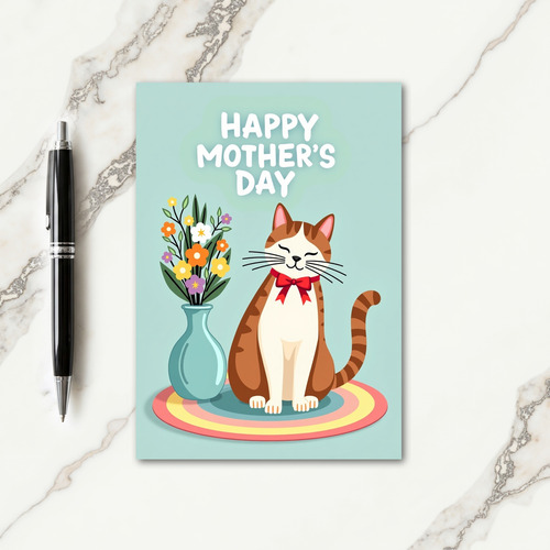 Sweet Mothers Day Cat Art Card