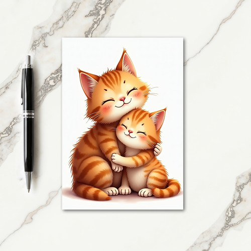 Sweet Mothers Day Cat Hug Card