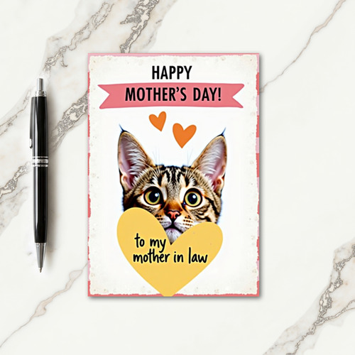 Sweet Mothers Day Cat Peek Card