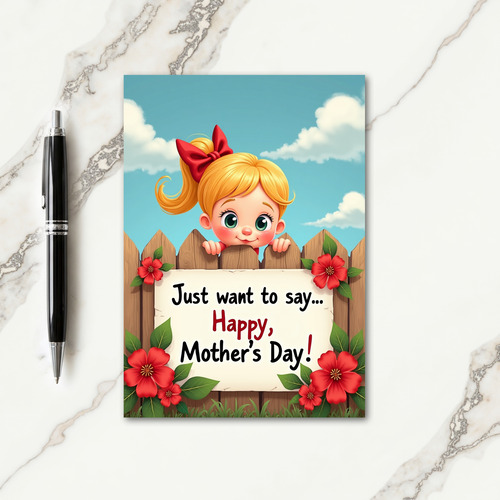 Sweet Mothers Day Child Card