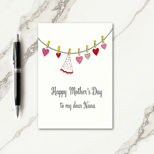 Sweet Mothers Day Clothesline Card