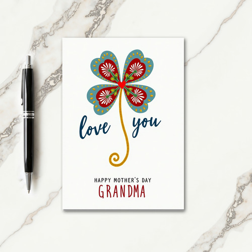 Sweet Mothers Day Clover Card