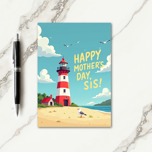 Sweet Mothers Day Coastal View Card