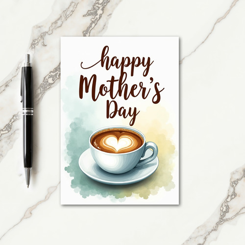 Sweet Mothers Day Coffee Art Card