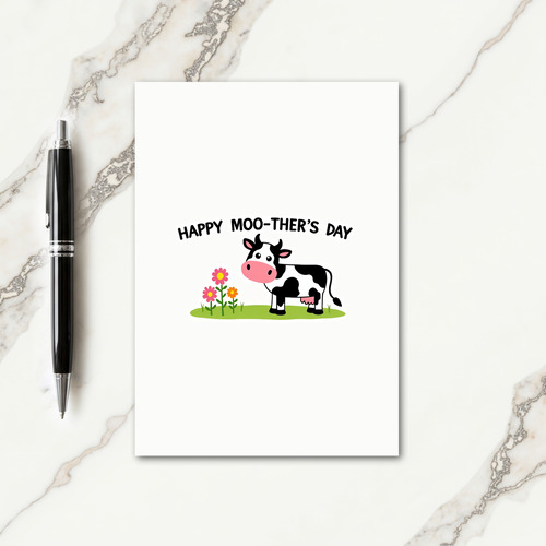 Sweet Mothers Day Cow Graphic Card
