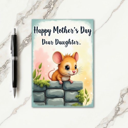 Sweet Mothers Day Critter On Stone Card