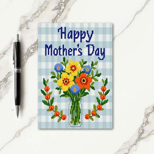 Sweet Mothers Day Cross Stitch Card