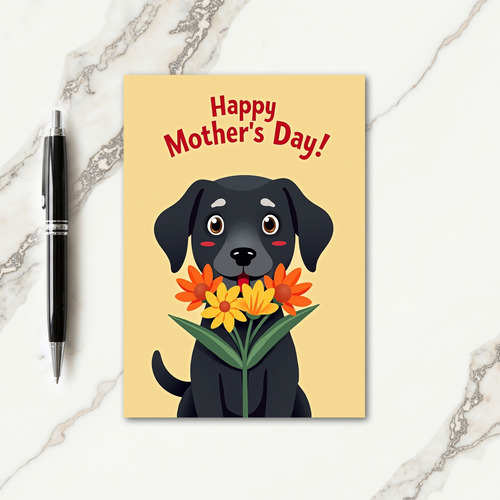 Sweet Mothers Day Dog Bouquet Card