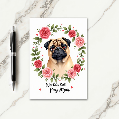Sweet Mothers Day Dog Wreath Card