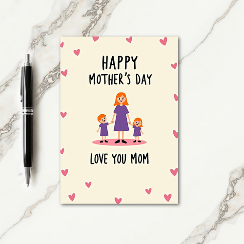 Sweet Mothers Day Family Card