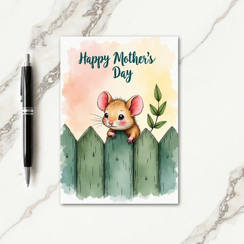 Sweet Mothers Day Fence Peek Card