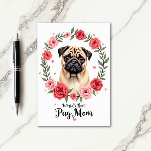 Sweet Mothers Day Floral Dog Card