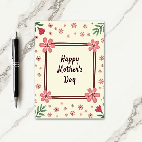 Sweet Mothers Day Floral Frame Card