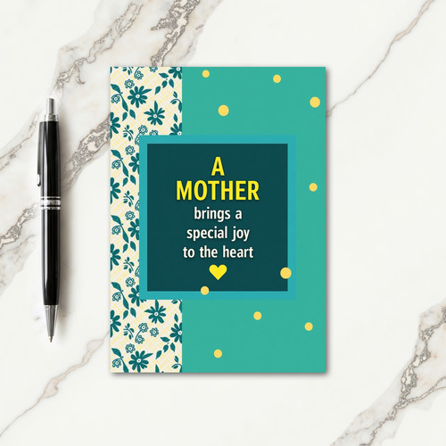 Sweet Mothers Day Floral Pattern Card