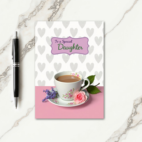 Sweet Mothers Day Floral Teacup Card