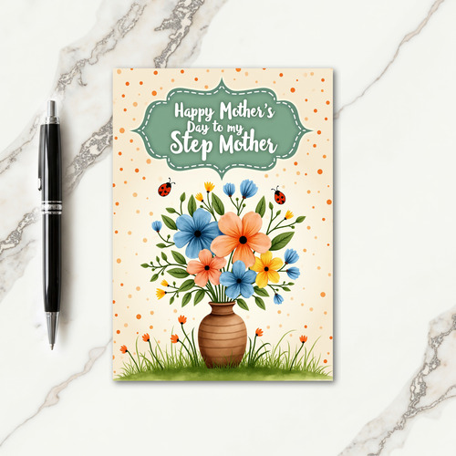 Sweet Mothers Day Floral Vase Card
