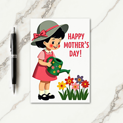 Sweet Mothers Day Flower Child Card