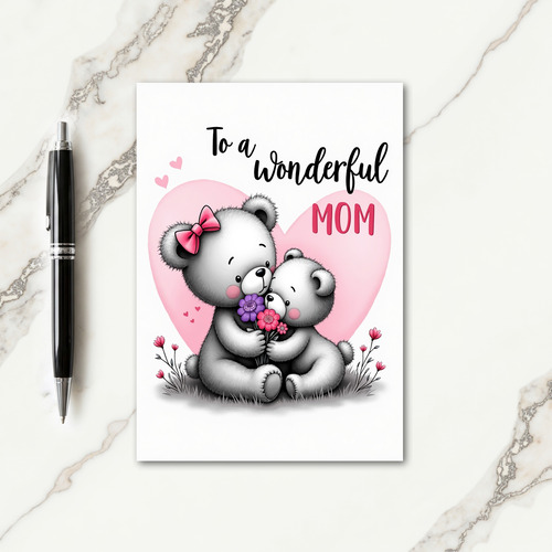 Sweet Mothers Day Fluffy Hug Card