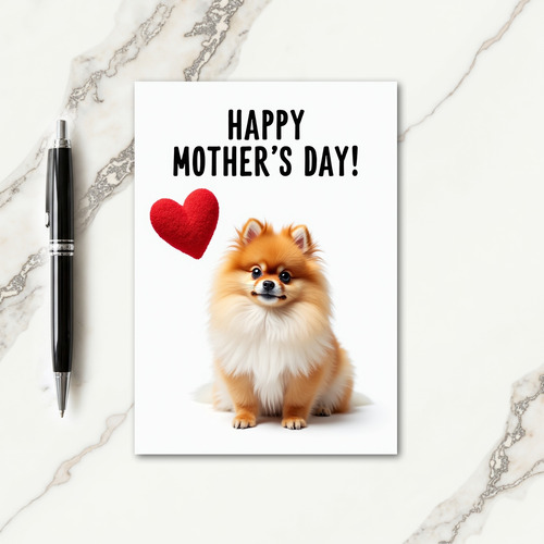 Sweet Mothers Day Fluffy Pup Card