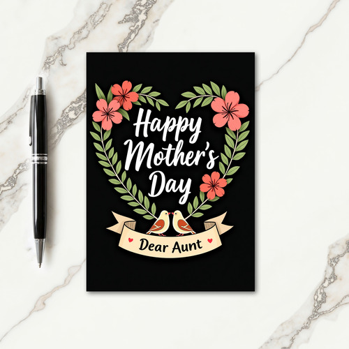 Sweet Mothers Day Foliage Heart Card