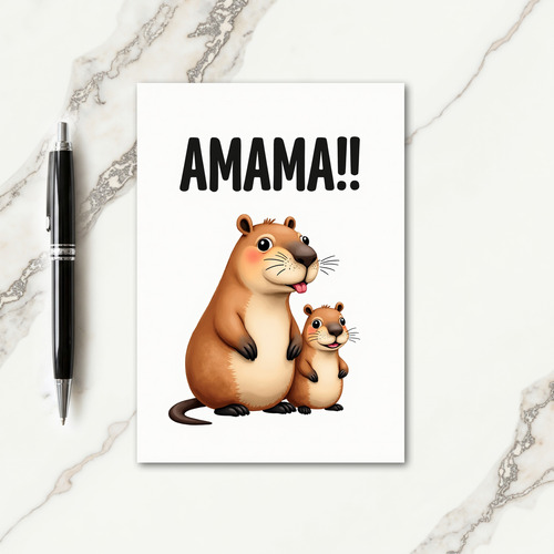 Sweet Mothers Day Furry Family Card