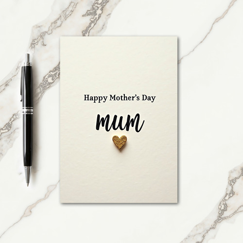 Sweet Mothers Day Glitter Heart Card