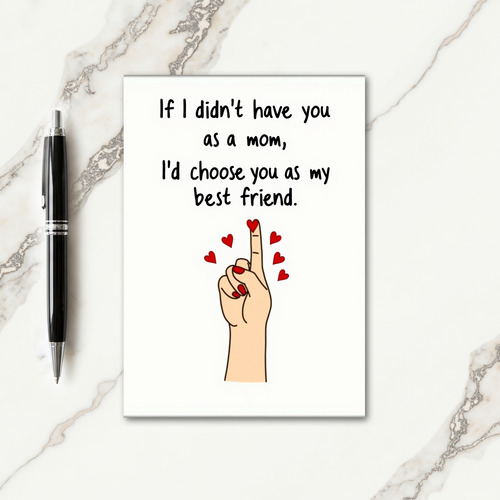 Sweet Mothers Day Hand Heart Card