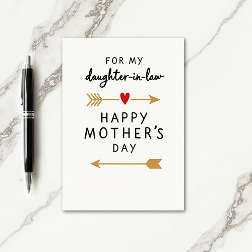 Sweet Mothers Day Heart Arrow Card