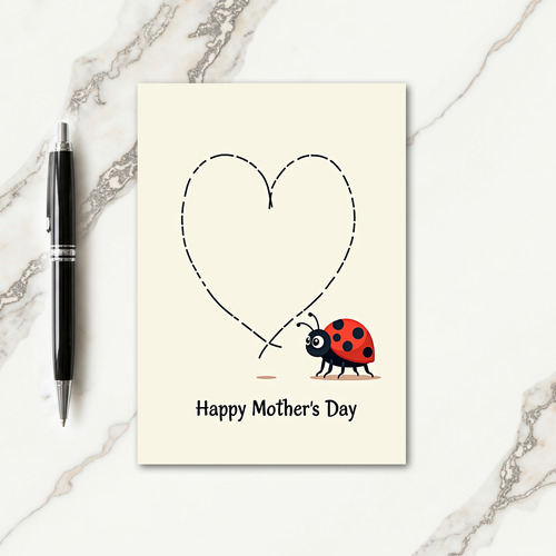 Sweet Mothers Day Heart Bug Card