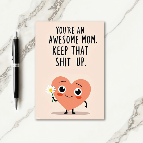 Sweet Mothers Day Heart Daisy Card