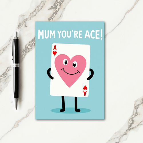 Sweet Mothers Day Heart Face Card