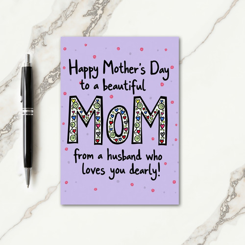 Sweet Mothers Day Heart Filled Card