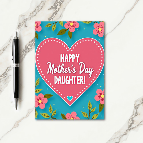 Sweet Mothers Day Heart Floral Card