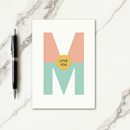 Sweet Mothers Day Initial Card