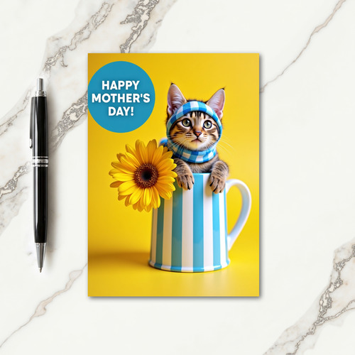 Sweet Mothers Day Kitten Flower Card