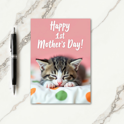 Sweet Mothers Day Kitten Nap Card