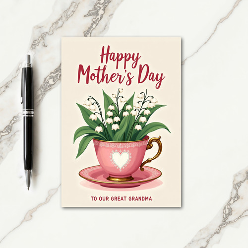 Sweet Mothers Day Lace Teacup Card