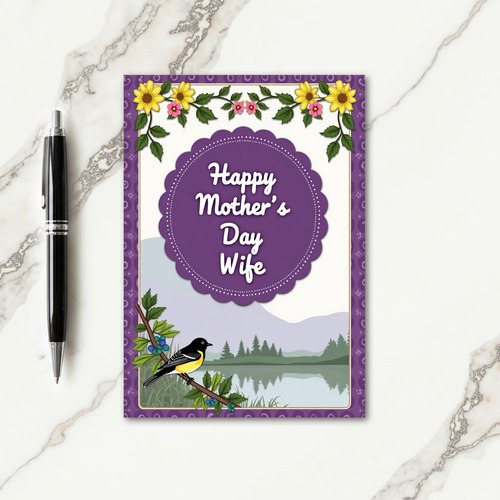 Sweet Mothers Day Lake Bird Card