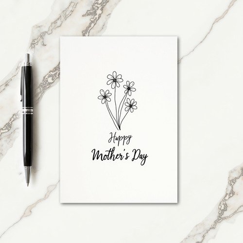 Sweet Mothers Day Line Art Card