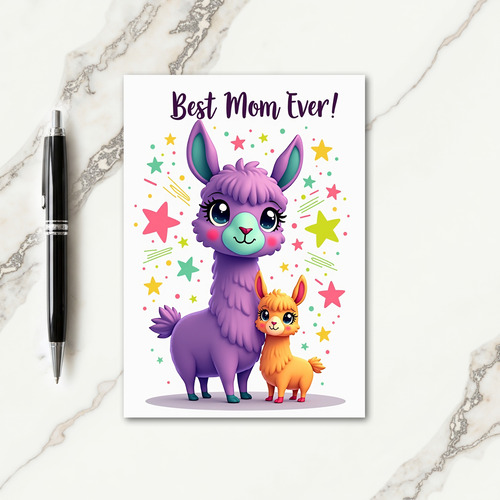 Sweet Mothers Day Llama Card