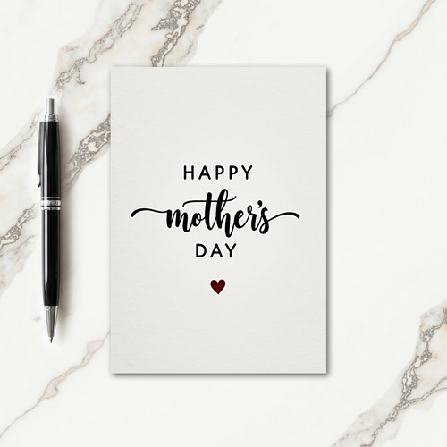 Sweet Mothers Day Maroon Heart Card