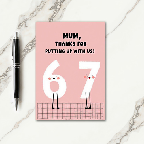 Sweet Mothers Day Number Art Card