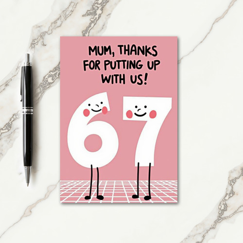 Sweet Mothers Day Number Card