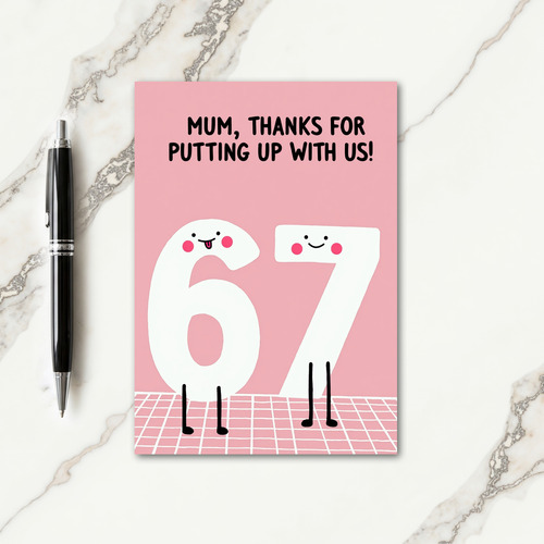 Sweet Mothers Day Numbers Card