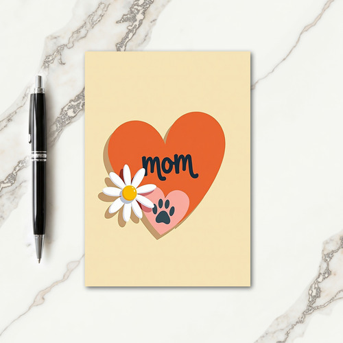 Sweet Mothers Day Orange Heart Card