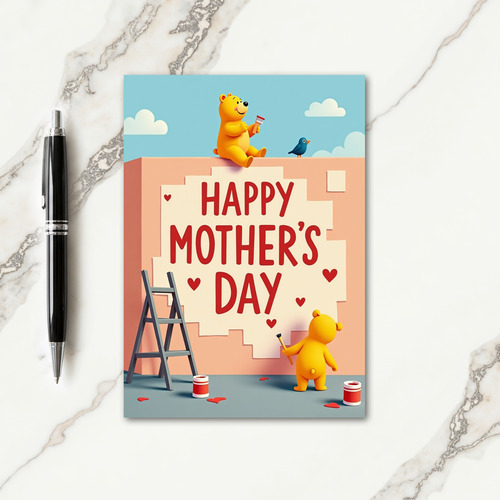 Sweet Mothers Day Paint Card