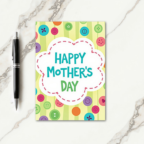 Sweet Mothers Day Pastel Buttons Card