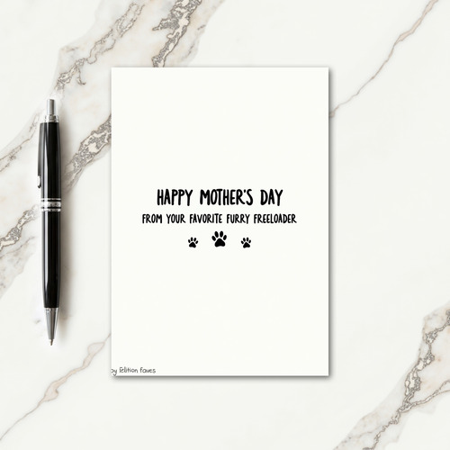 Sweet Mothers Day Paw Print Card